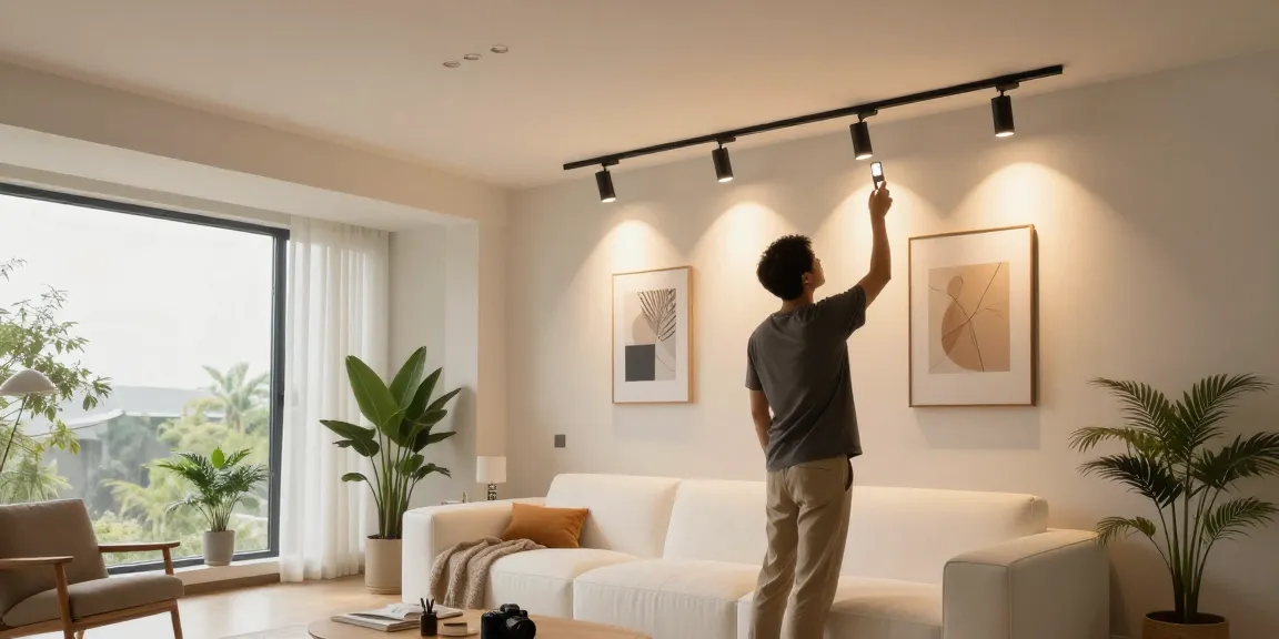 Spoturi LED pe sina magnetica incastrata in interior modern, eleganta si eficienta